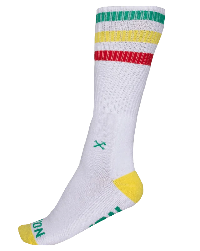 Rasta Premium Crew Socks - White