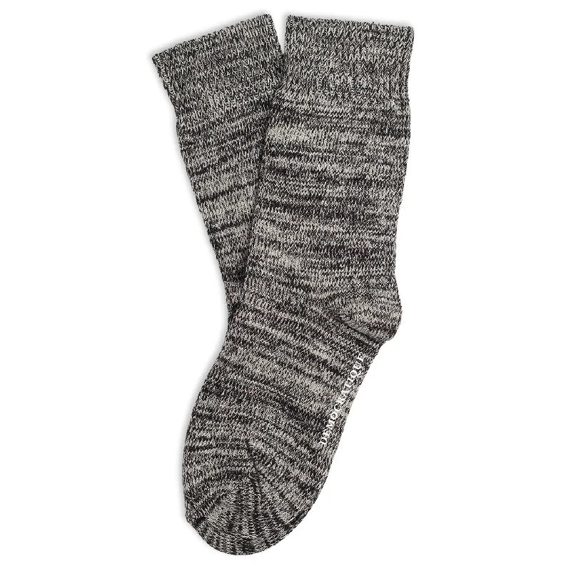 Relax Chunky Flat Knit Supermelange Socks Black / Light Grey Melange