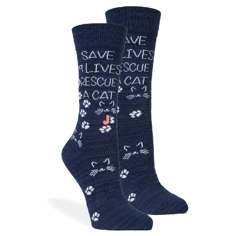 Save 9 Lives Women's Crew Socks