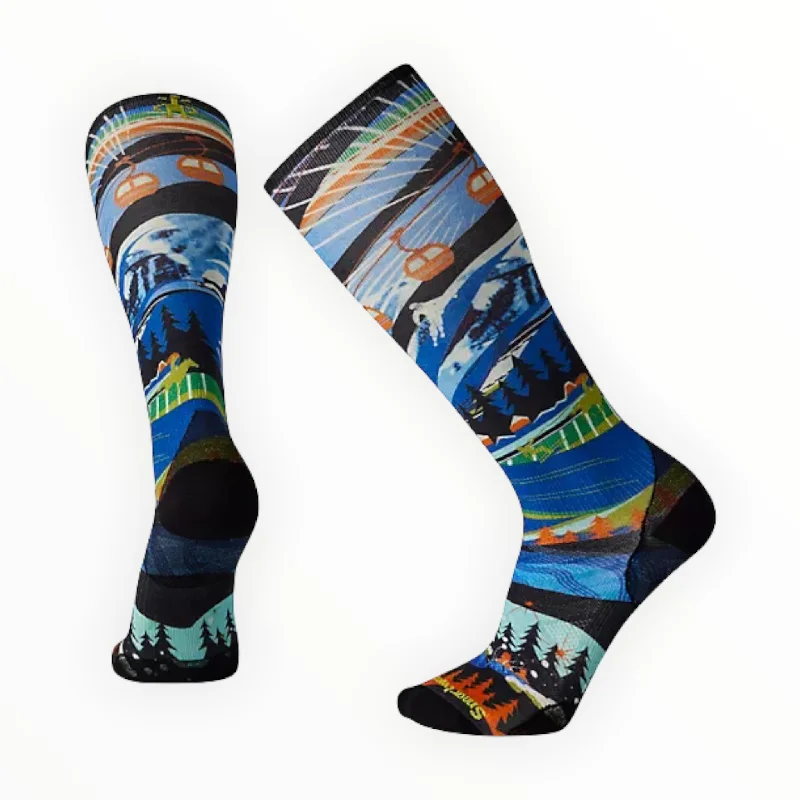 Men's Ski Zero Cushion Skication Print Over The Calf Socks