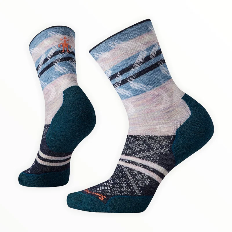 Women's Run Targeted Cushion Pattern Crew Socks