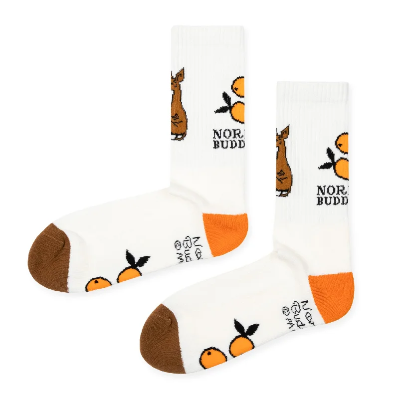 Sniff's Oranges Retro Men Socks - White