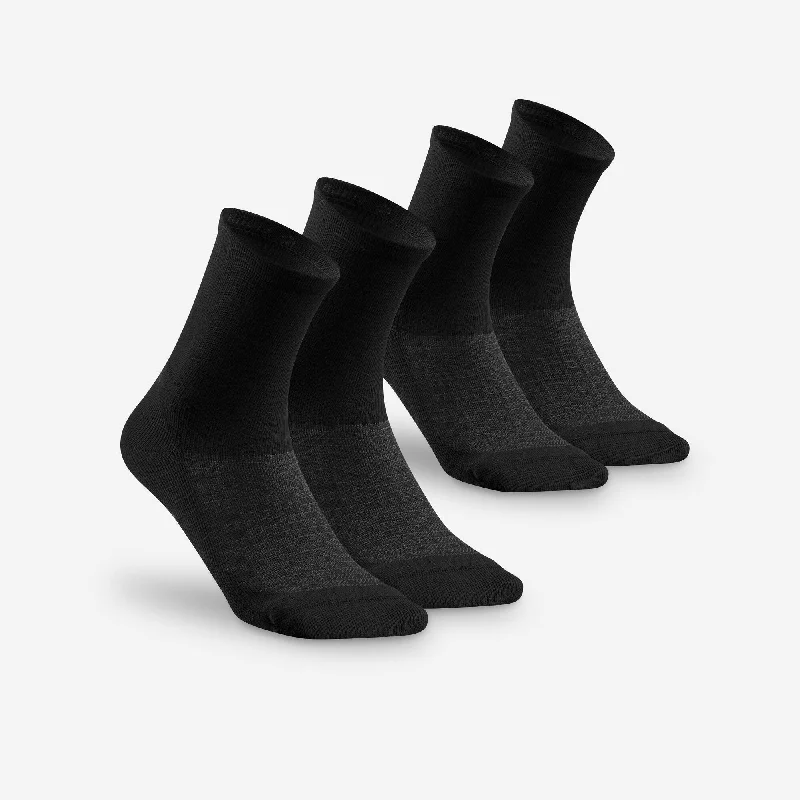 Quechua Sock Hike 100 High 2-Pack - black