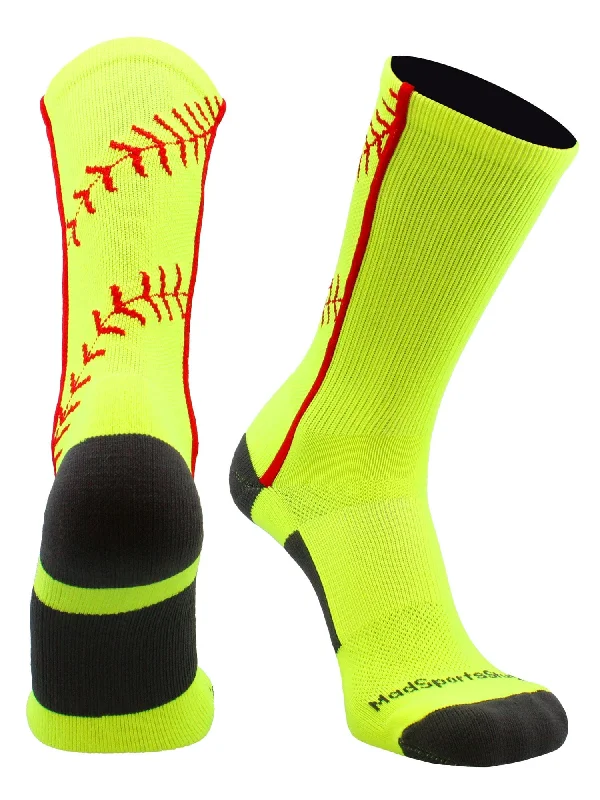 Softball Socks or Baseball Socks with stitches in crew length (multiple colors)