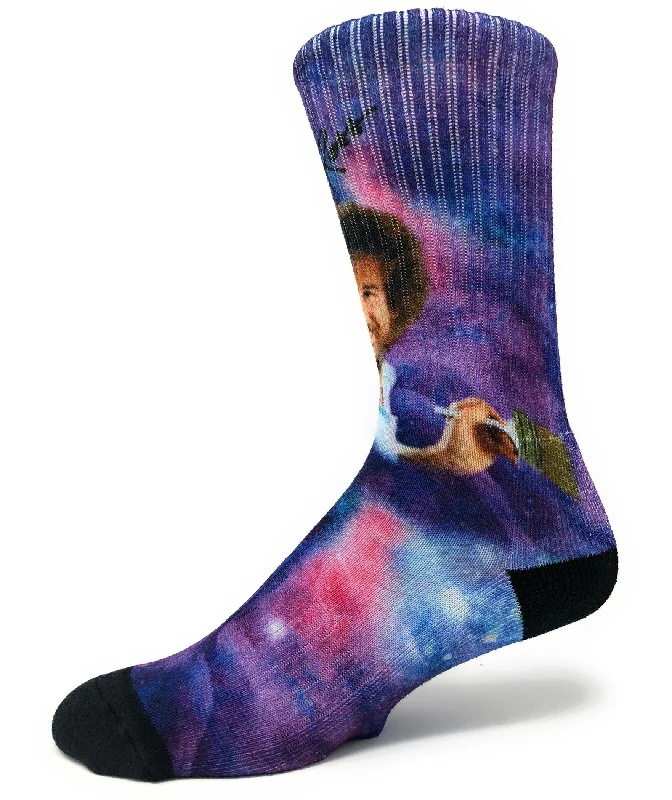 Spaced Out Bob Ross Athletic Socks