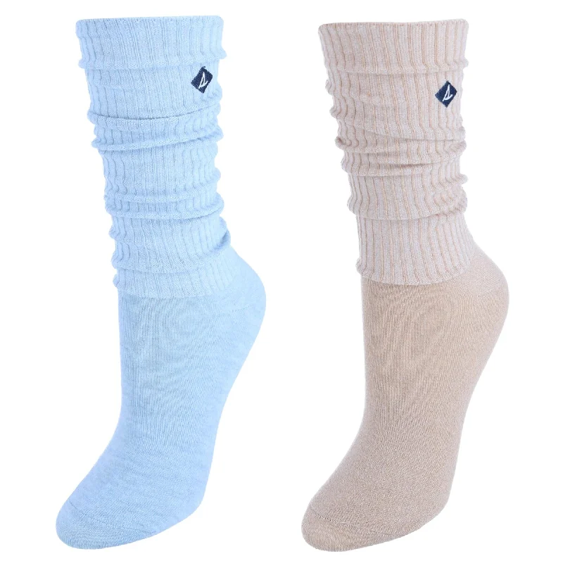 Sperry Women's Super Comfy Boyfriend Crew Socks (2 Pair Pack)