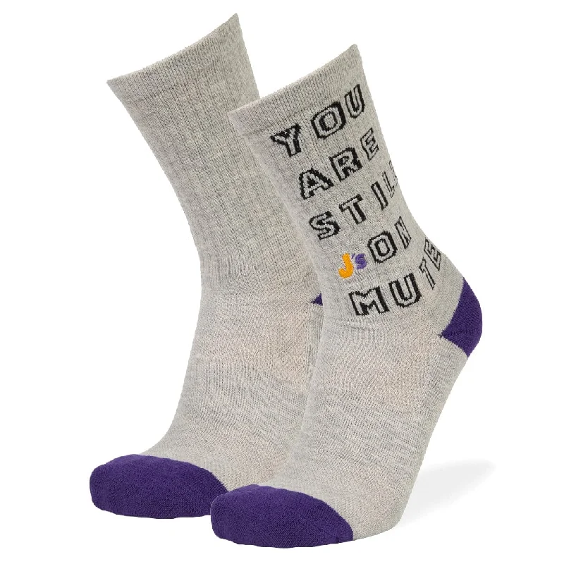 Still On Mute Unisex Athletic Crew Socks