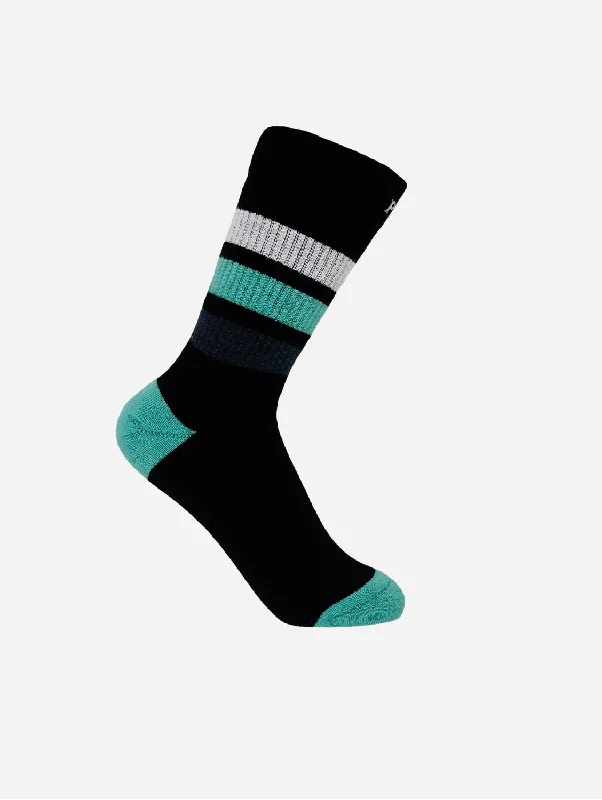 Striped Women's Organic Cotton Trainer Socks | Black