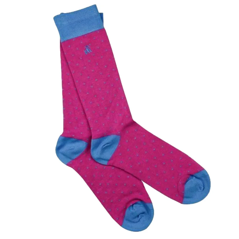 Swole Panda Womens Spotted Blue Bamboo Socks