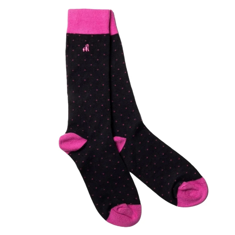 Swole Panda Womens Spotted Pink Bamboo Socks