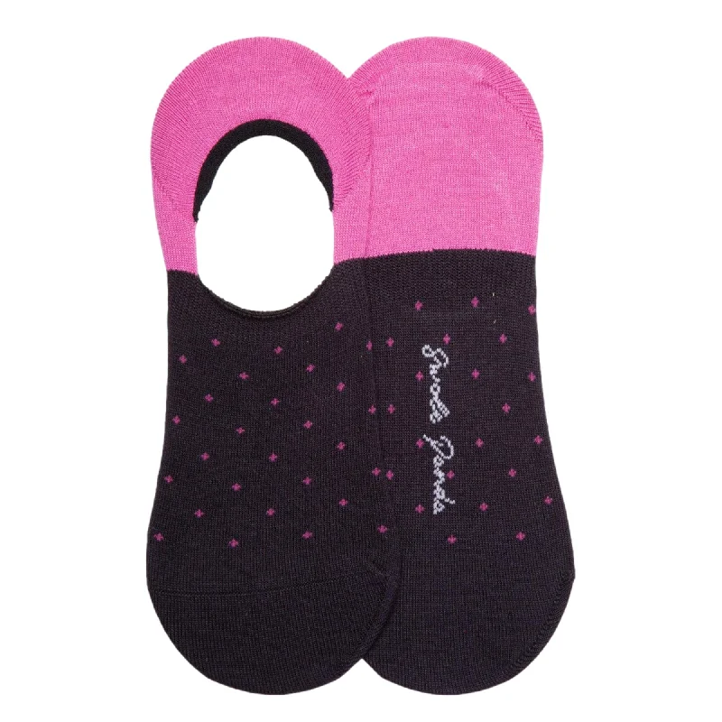 Swole Panda Womens Spotted Pink No Show Bamboo Socks