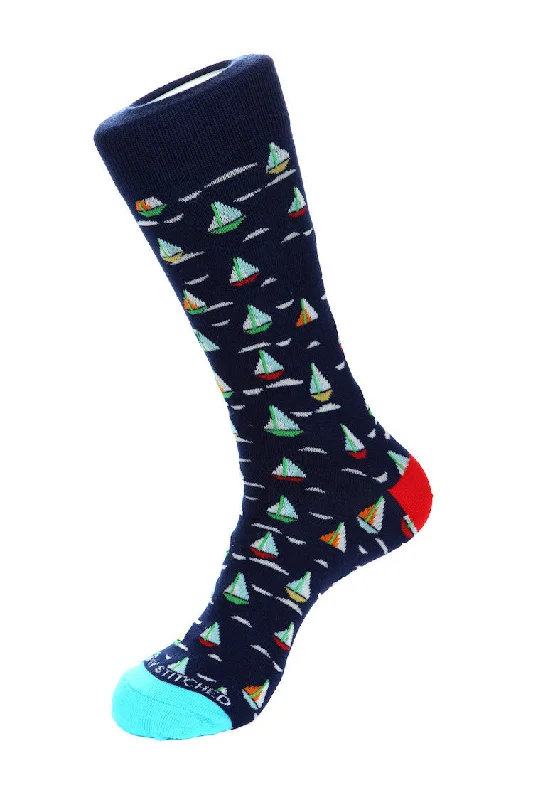 Colored Sailboats Sock