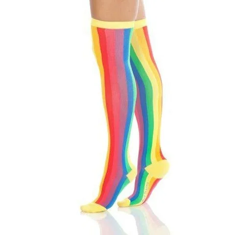 Vertical Rainbow Over The Knee Women's Socks