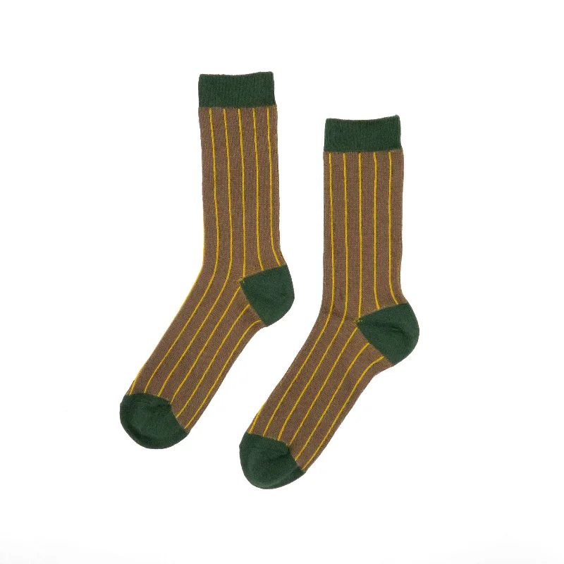 Vertical Stripe - Brown and green