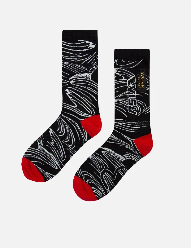 Wave-pattern Jacquard Long Socks