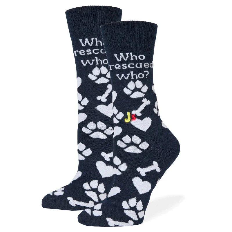 Who Rescued Who Animal Rescue Women's Crew Socks