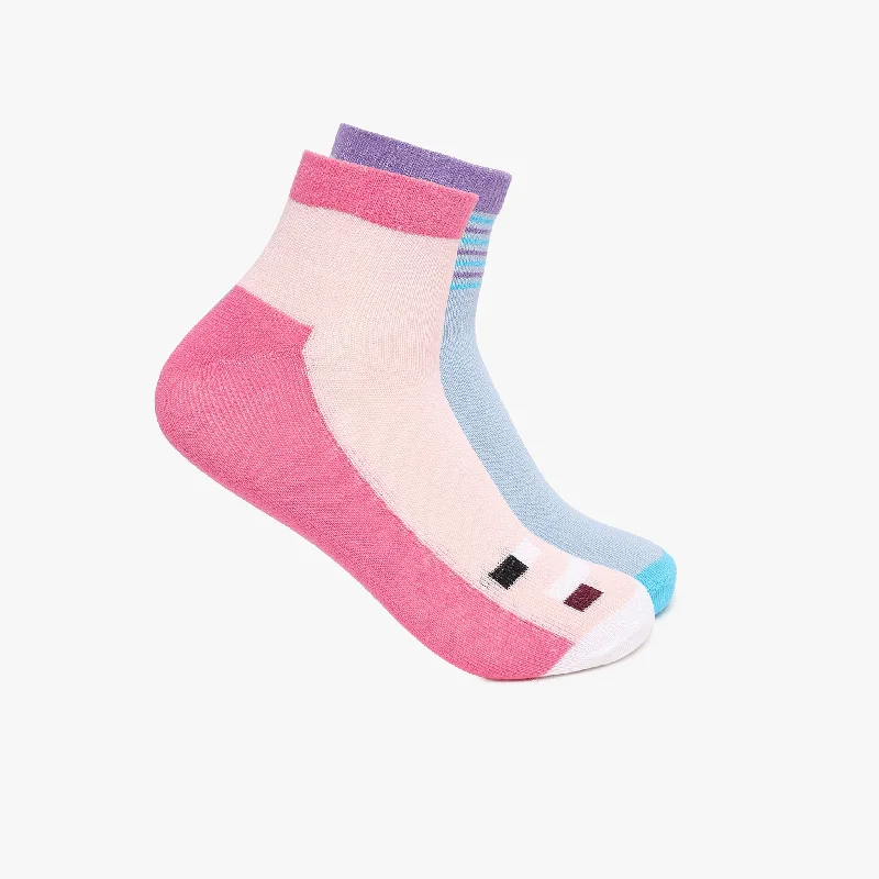 Womens Cotton Polyester Ankle Length Socks (Pack of 2)