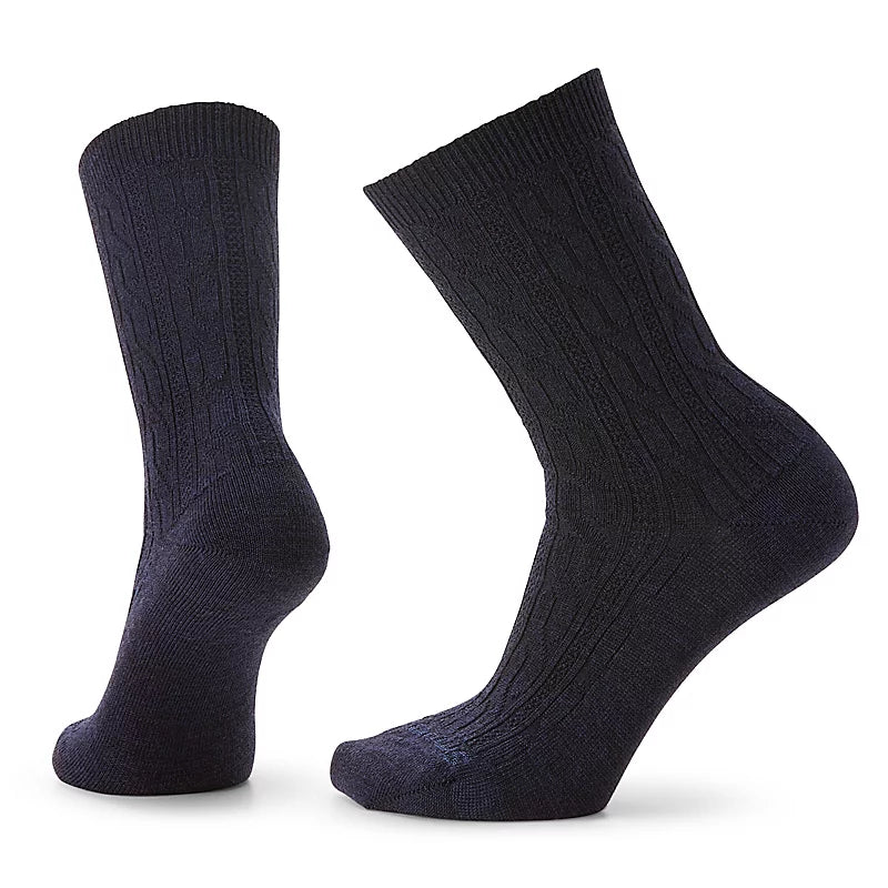 WOMEN'S EVERYDAY CABLE ZERO CUSHION CREW SOCKS