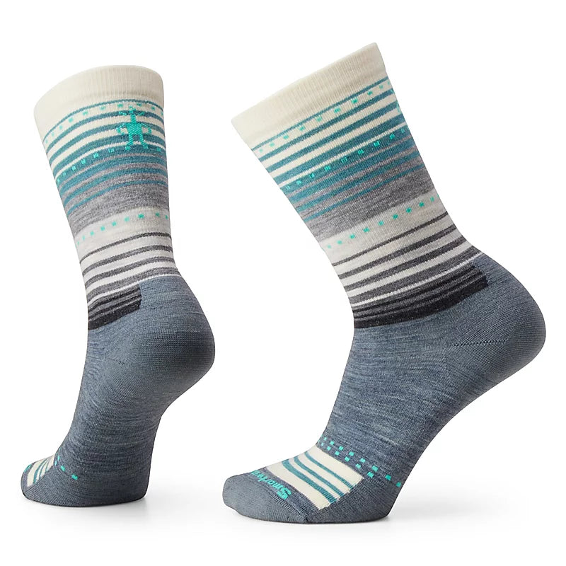 WOMEN'S EVERYDAY STITCH STRIPE ZERO CUSHION CREW SOCKS