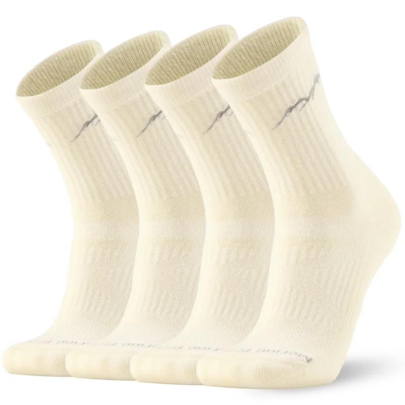 Women's Merino Hike Crew Socks Beige - 4 Pairs