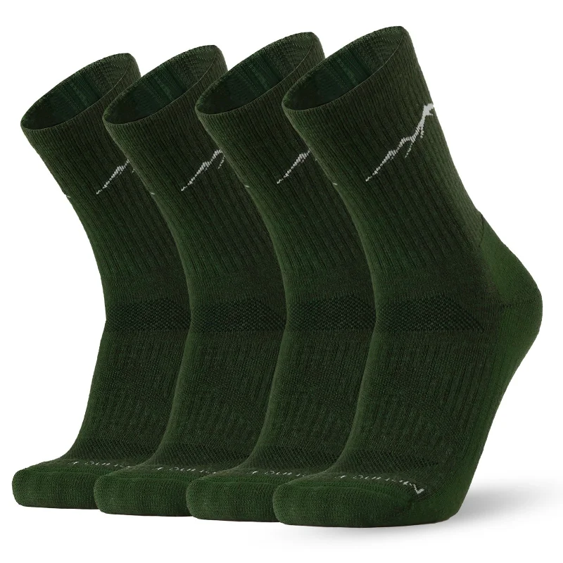 Women's Merino Hike Crew Socks Lime - 4 Pairs