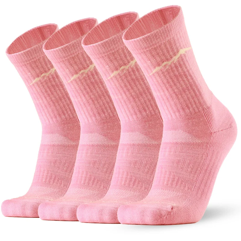 Women's Merino Hike Crew Socks Pink - 4 Pairs